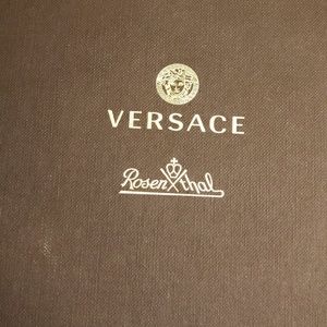 Rosenthal Versace Champagne Flutes with gold trim